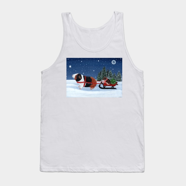 Guinea Pig Pulling Sleigh Tank Top by WolfySilver